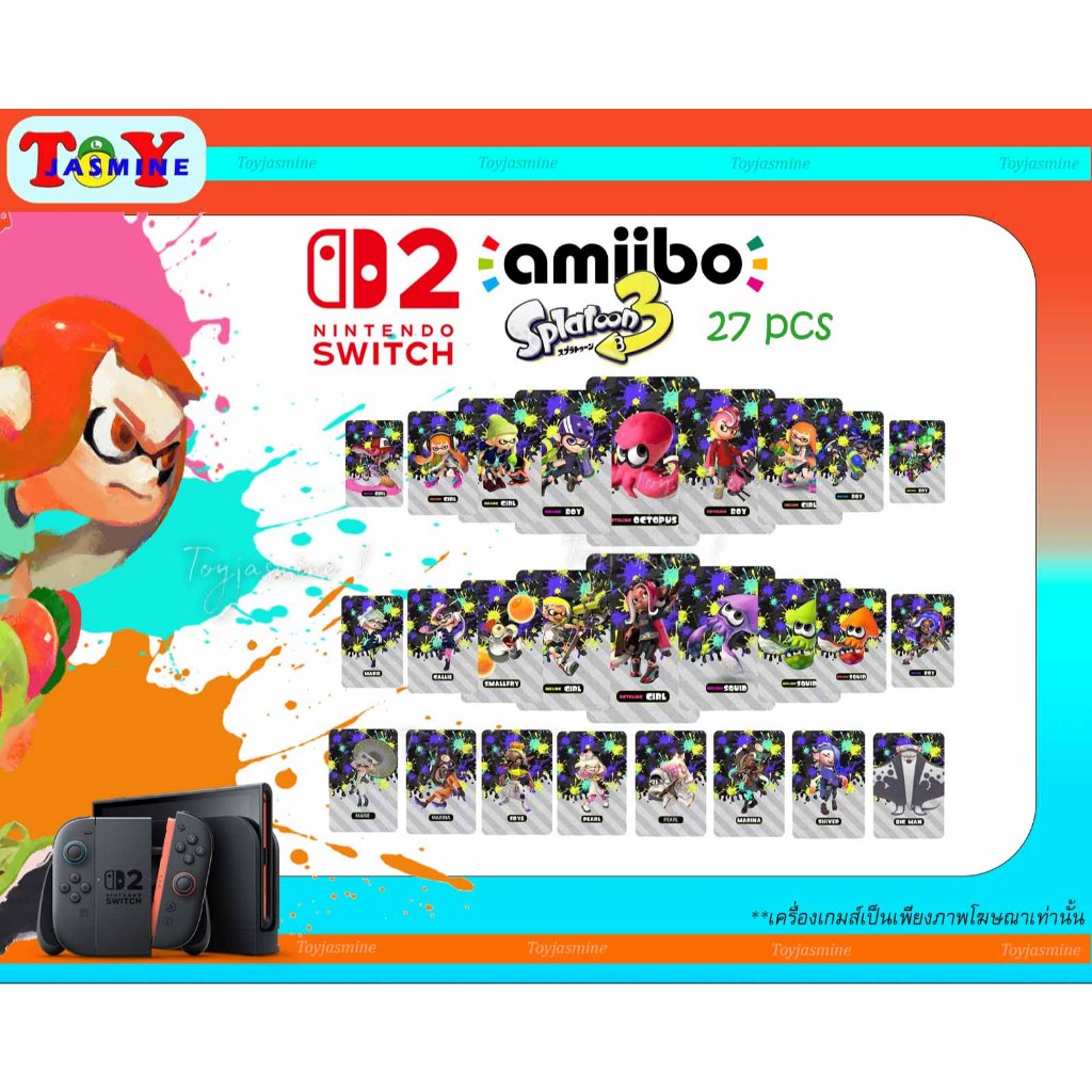 พร้อมส่ง!! Amiibo Card Splatoon 3 (27pcs) Nintendo Switch / Wii U with Card Holder switch2 ครบชุด 27