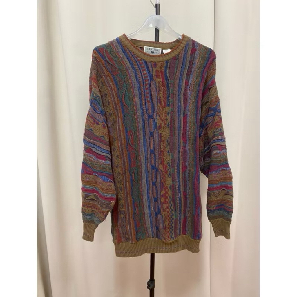 เสื้อ Vintage IDEA UOMO STYLED IN ITALY Sweater Coogi Style Textile 90s  มือ2 อก 23นิ้ว ยาว 30.5นิ้ว