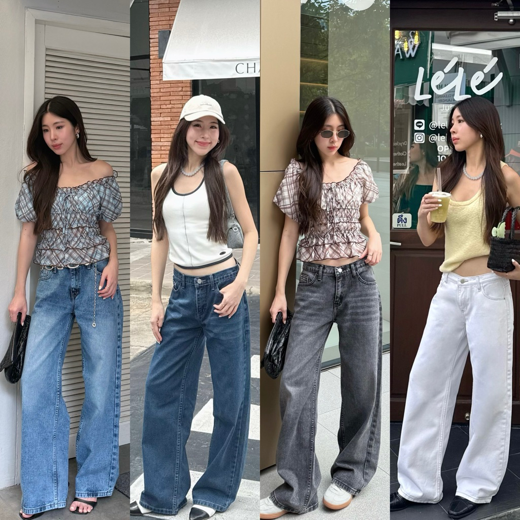 Cooper jeans กางเกงยีนส์เอวต่ำทรงกระบอก