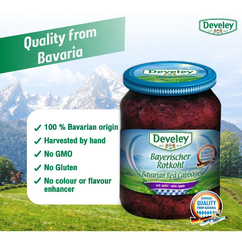 Develey (ดิวีเลย์) Red Cabbage (กะหล่ำปลีแดงดอง) ตราดีวีเลย์  ขนาด 680 กรัม