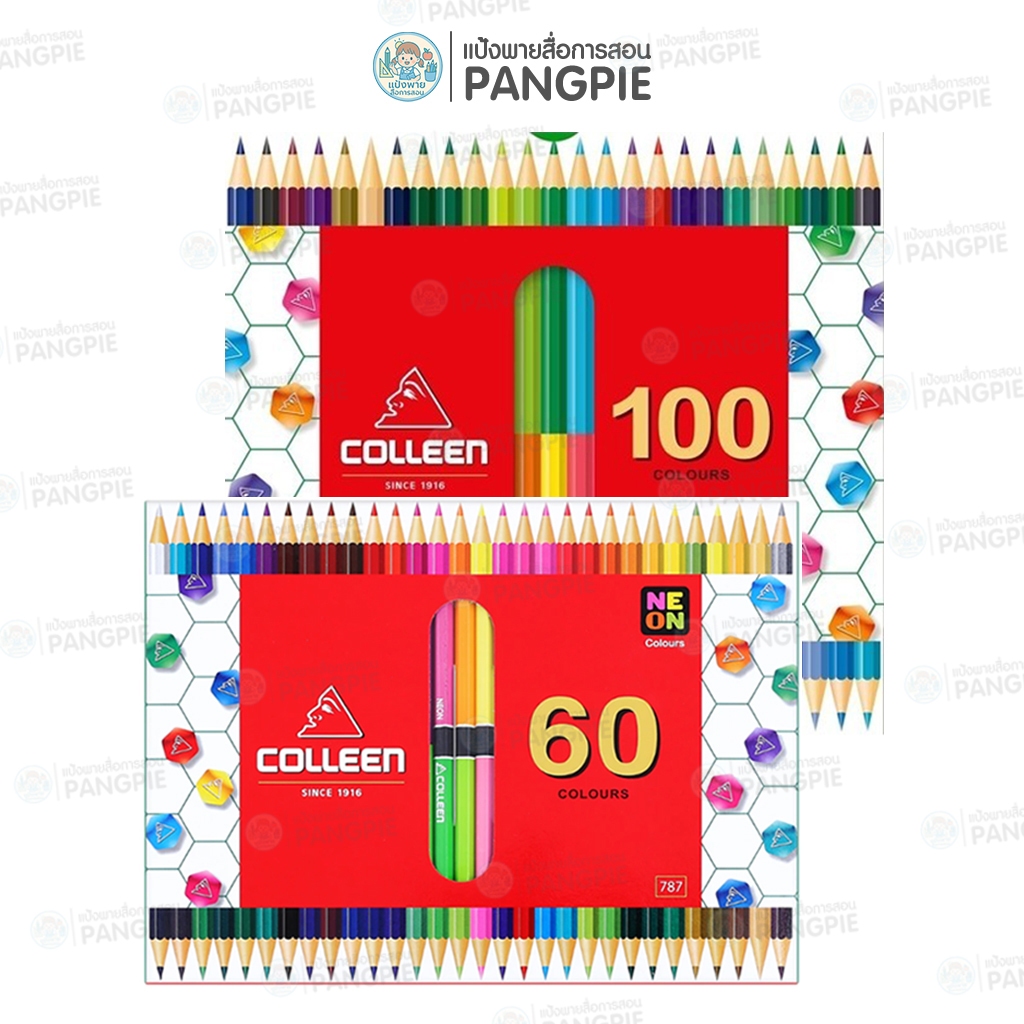 Colleen 787 สีไม้คอลลีน สีไม้ ดินสอสี เนื้อสีสดใส สีเข้ม คม ชัด ขนาด 60สี , 100ส