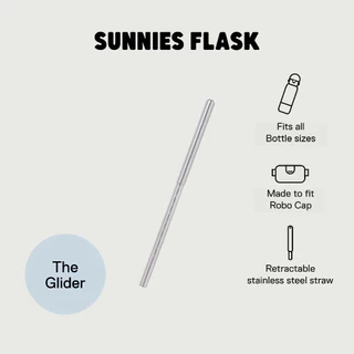 Sunnies Flask Robo Cap Glider - CHROME (หลอดสแตนเลสแบบพับได้ สำหรับฝากระบอกน้ำ)