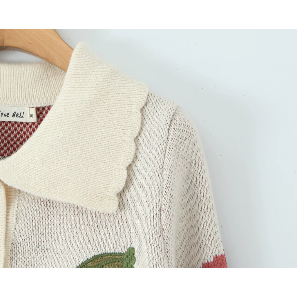 พร้อมส่ง เสื้อไหมพรมถักกันหนาว ลายCherryน่ารักมาก 🍒 (T438) - รูปที่ 6