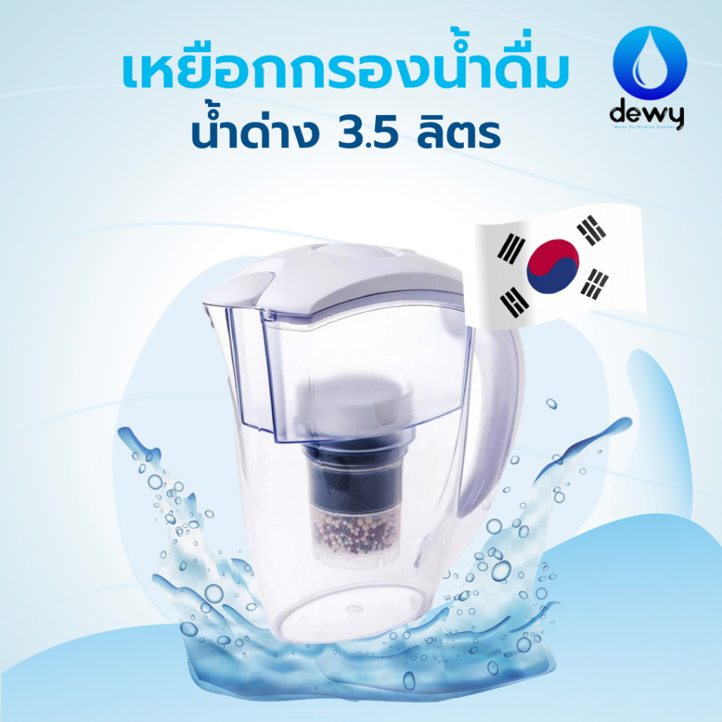 (นำเข้าจากเกาหลี) Alkali Fresh เหยือกกรองน้ำดื่มอัลคาไลน์ l ขนาด 3.5ลิตร l กรองสะอาด