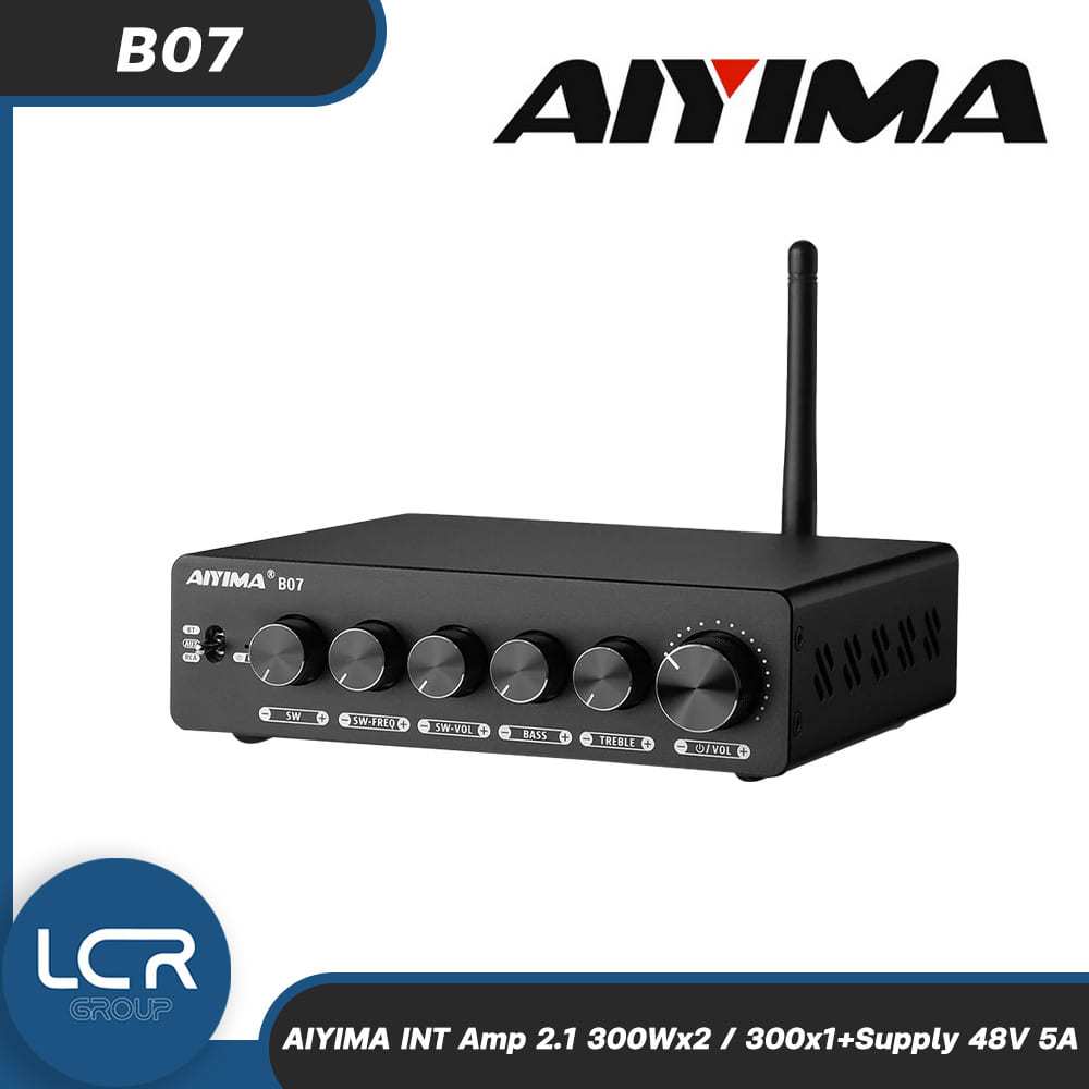 AIYIMA INT Amp 2.1 B07 300Wx2-300x1+Supply 48V 5A กำลังขับสูงสุด 300W × 2 (ที่ 4 Ohm) การตอบสนองความ