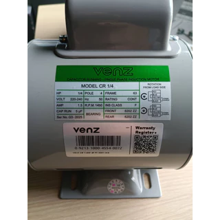 VENZ มอเตอร์ไฟฟ้า รุ่น CR ขนาด 1/4 HP 220V 1450 RPM ใช้กับมอเตอร์พัดลมเท่านั้น มอเตอ 1/4แรง กระแสไฟคงที่ CR1/4HP
