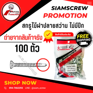 สกรูยิงไม้ฝาและเชิงชาย หัวคว้าน หัวจม (100ตัว)