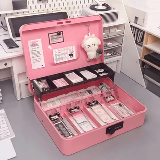 Cash Box​ ลิ้นชักเก็บเงิน กล่องใส่ตัง ตู้เซฟแบบพกพา กล่องเก็บเงินสดขนาดเล็ก คละสี กล่องเก็บเงินล็อคกุญแจ เซฟหิ้ว