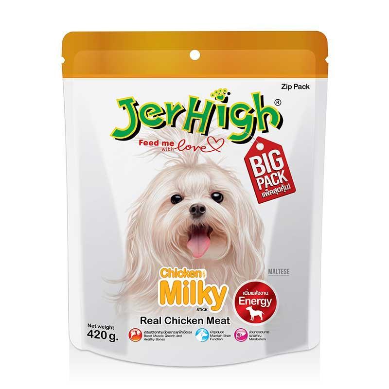 เจอร์ไฮ ขนมสุนัข รสนม 420 กรัม JERHIGH Dog Snack Chicken Milky Stick 420 g.