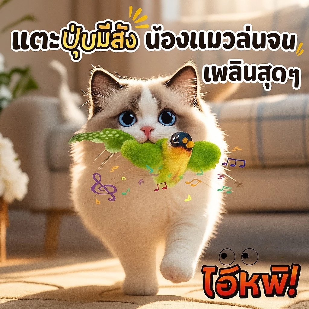 ติดเพดาน ของเล่นแมว ของเล่นแมว นกบินได้ ของเล่นแมวแก้เหงา มี3สีพร้อมส่ง-D13