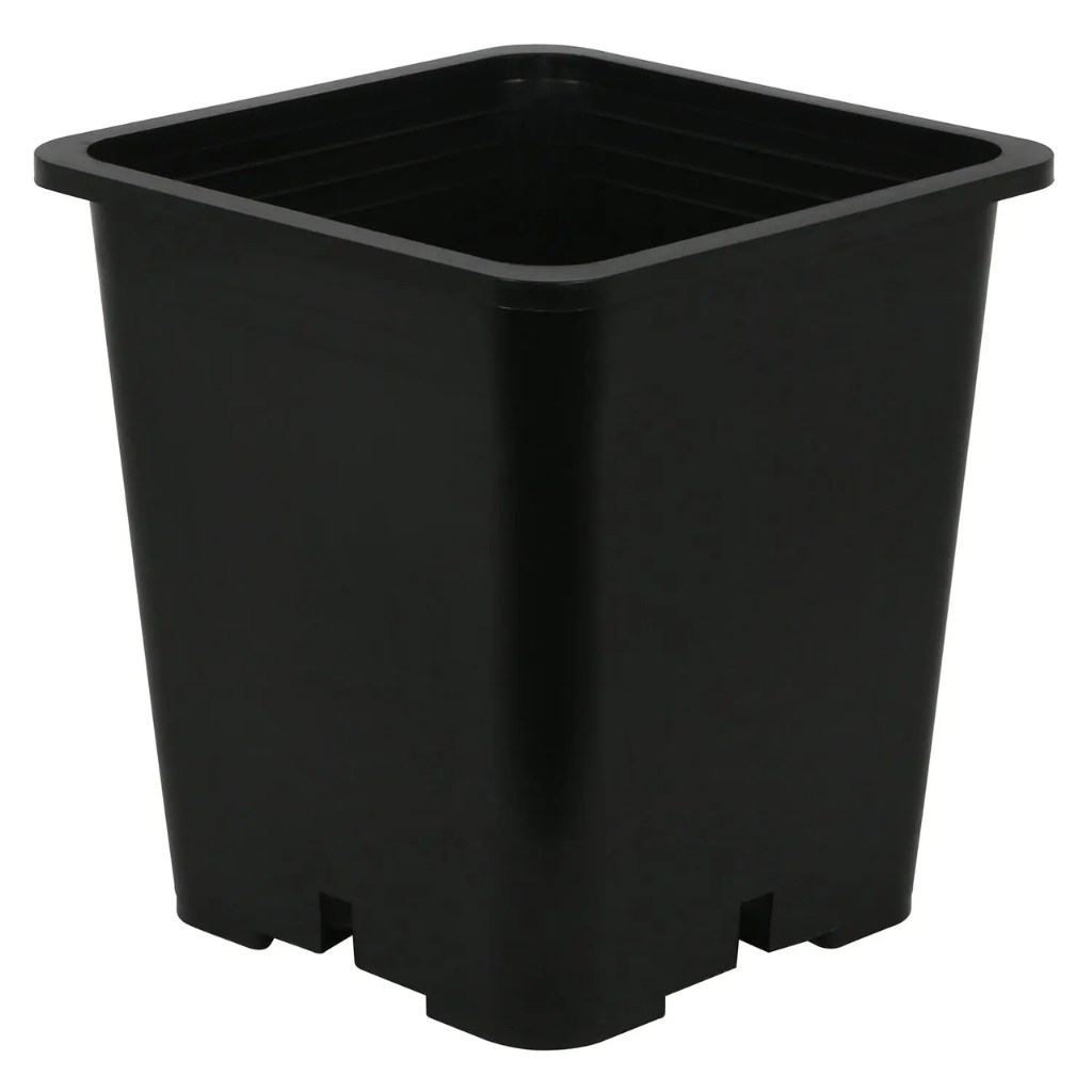 กระถางปลูกต้นไม้ พลาสติกแข็งแรง สีดำ 32 ซม. / Black Plastic Plant Pot 32cm