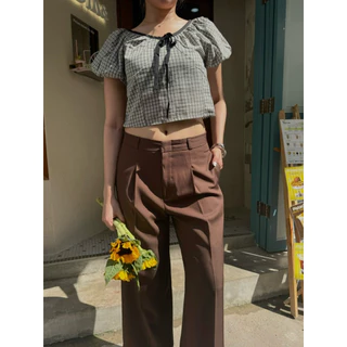 VIVIAN - กางเกงขายาวทรงกระบอก รุ่น Vivian pants ที่สาวตัวเล็กตัวสูงสามารถใส่ได้โดยไม่ต้องตัดขา สวยหรูต้องรุ่นนี้