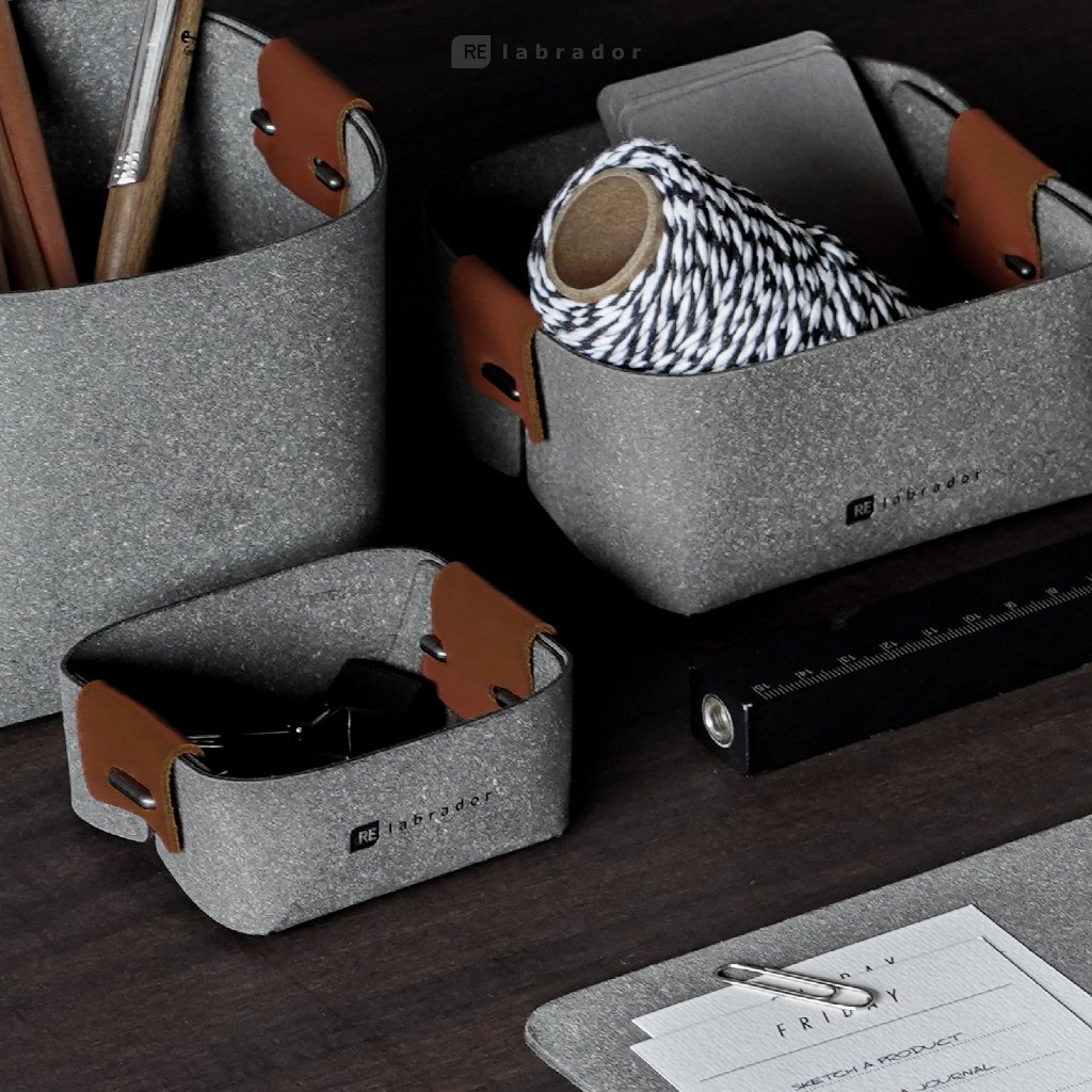 labrador REtable tray #1 ถาดใส่ของหนังแท้รีไซเคิล (RES073) - รูปที่ 3