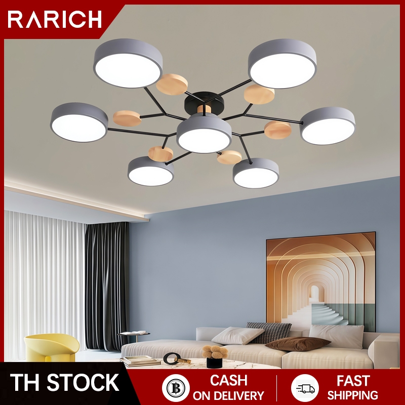 LED 3 สี โคมไฟเพดาน นอร์ดิก ทันสมัย ห้องนั่งเล่น ห้องนอน ห้องรับประทานอาหาร โรงแรม สำนักงาน โคมระย้า