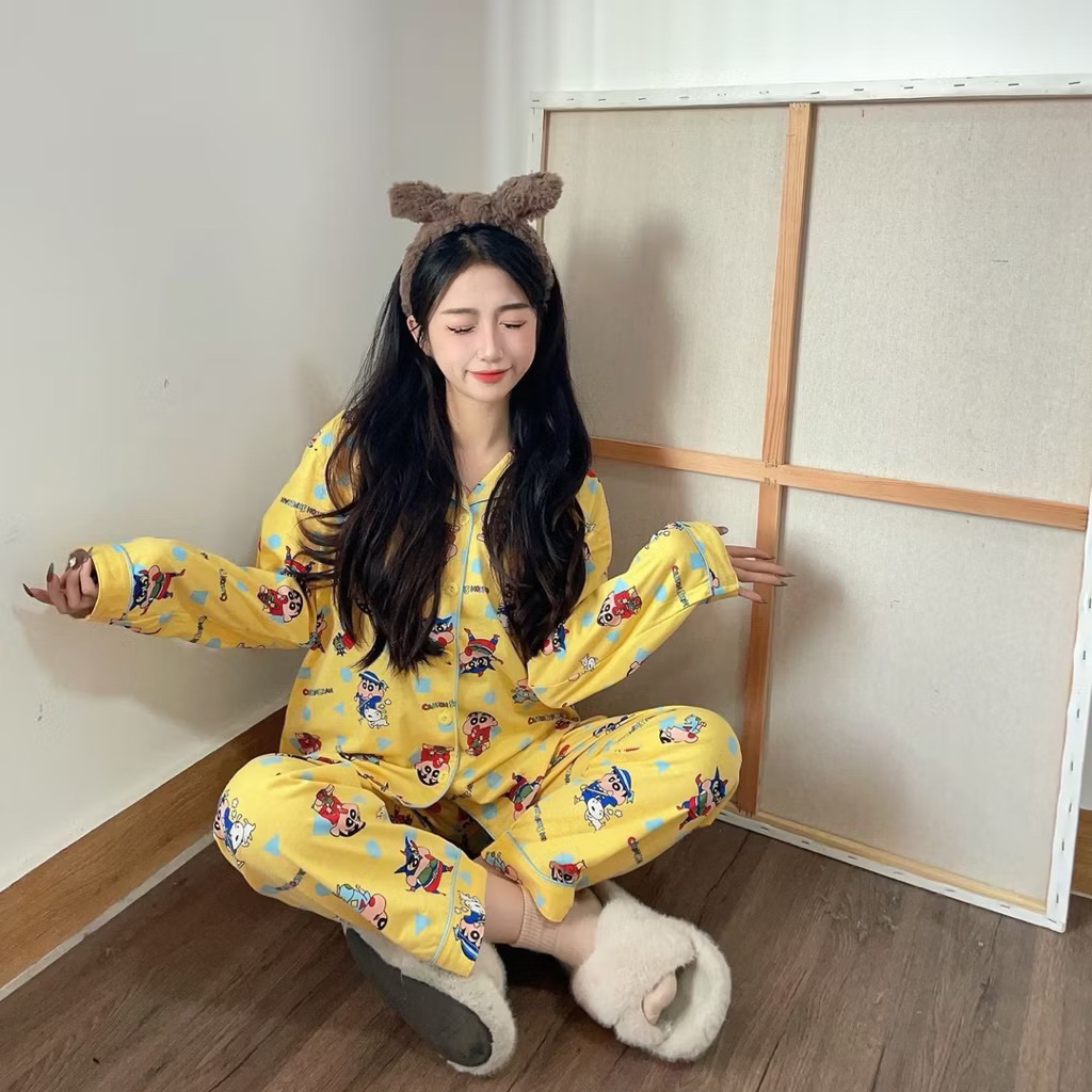 🇹🇭ชุดนอนดูงานจริงรูปสุดท้ายก่อนกดสั่ง ชุดนอนชินจัง คู่แม่-ลูก ใส่คู่กันน่ารักมากๆค่า 💛