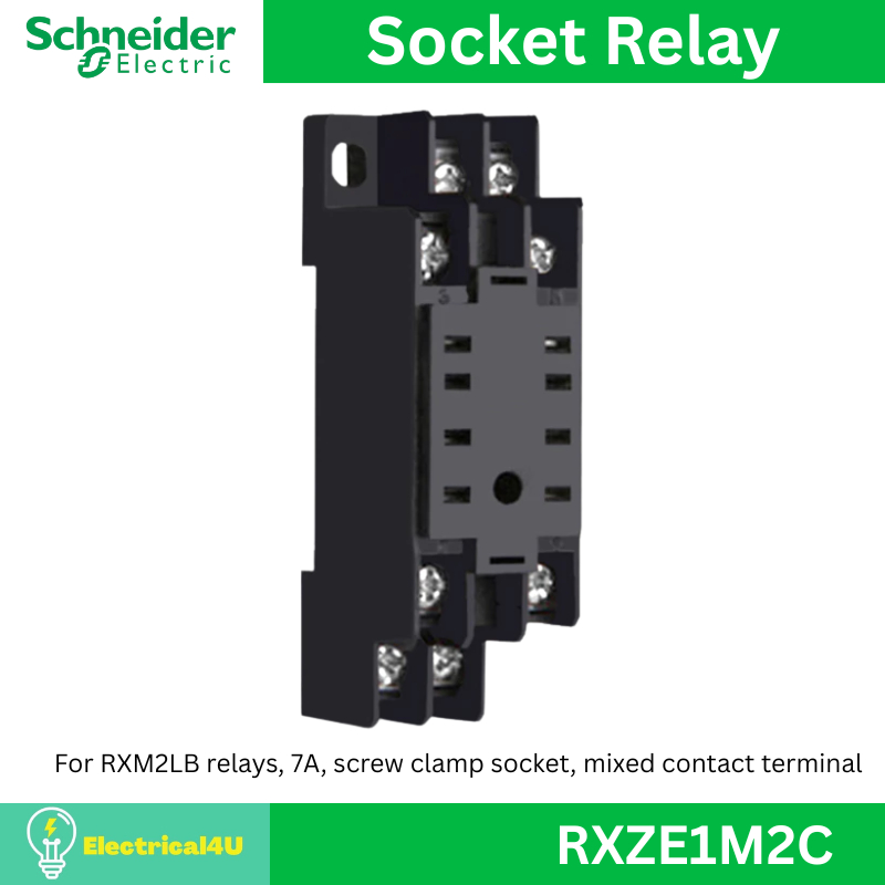 Schneider Electric RXZE1M2C Socket Relay ซ็อกเก็ตรีเลย์ 2 คอนแทค 7A สำหรับรีเลย์รุ่น RXM2LB***