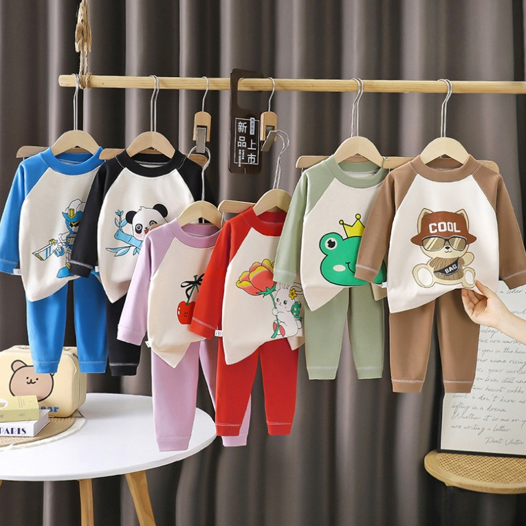 💥ส่งจากไทย💥 ผ้านุ่มมาก CK264,ชุดนอนเด็กแขนยาว ขายาว พร้อมส่ง