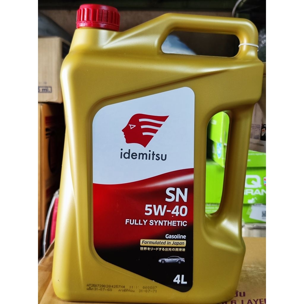 IDEMITSU  SN 5w40 4L โฉมใหม่ แถมเสื้อคอปกwarrix น้ำมันสังเคราะห์100%