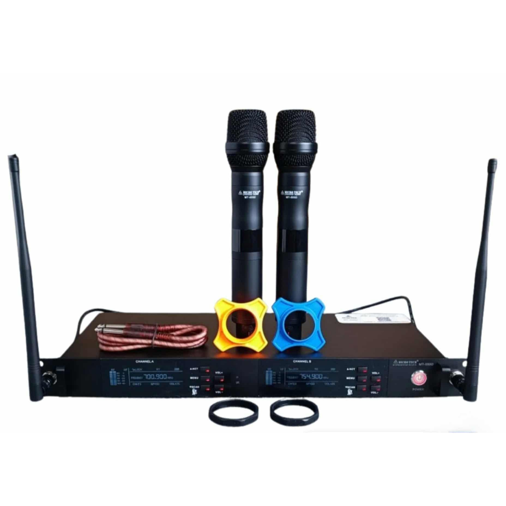 MICROTECH MT-777D V2 ไมค์ไร้สายคู่ ย่าน UHF 694-703 MHz และ 748-758 MHz ซอร์ฟแวร์ปรับตั้งค่า