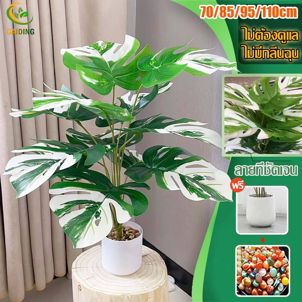 【ฟรีกระถางดอก +หินตกแต่ง 】ต้นไม้ปลอมใหญ่ ต้นไม้ปลอม 70/85/105cm ต้นไม้แต่งบ้าน+การตกแต่งร้านกาแฟ ต้นไม้มงคลปลอม