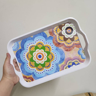 ซุปเปอร์แวร์ ถาดเมลามีนมีหู13นิ้ว(1ใบ) ลายฟ้า