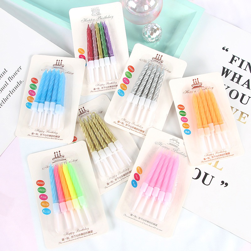 🔥พร้อมส่ง🔥 เทียนเกลียวเกาหลี เทียนวันเกิด เทียนแฟนซี เทียน เทียนปักเค้ก เทียนพาสเทล เทียนเกลียวโค้ง