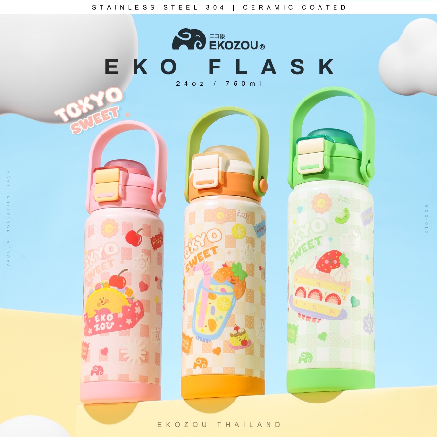 EKOFLASK x TOKYO SWEET ขนาด 750 ml / 24oz ใช้ได้ทั้งร้อน - เย็น รุ่น Limited พกพาสะดวก