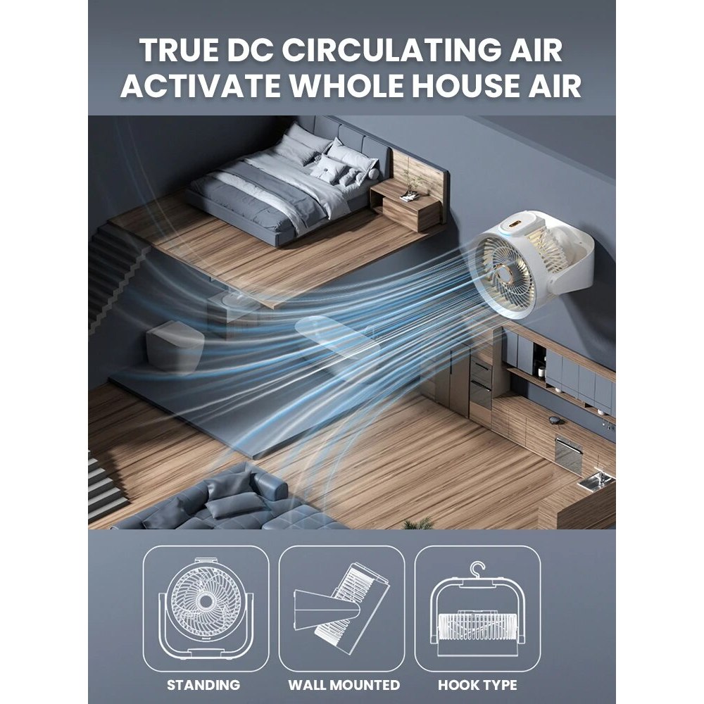 Panasonic พัดลมตั้งโต๊ะ พัดลมไฟ ปรับได้ 4ระดับ พัดลมชาร์จเก็บไฟ แถมฟรีสายชาร์จ Type-c USB แบตเตอร์รีความจุสูง - รูปที่ 2