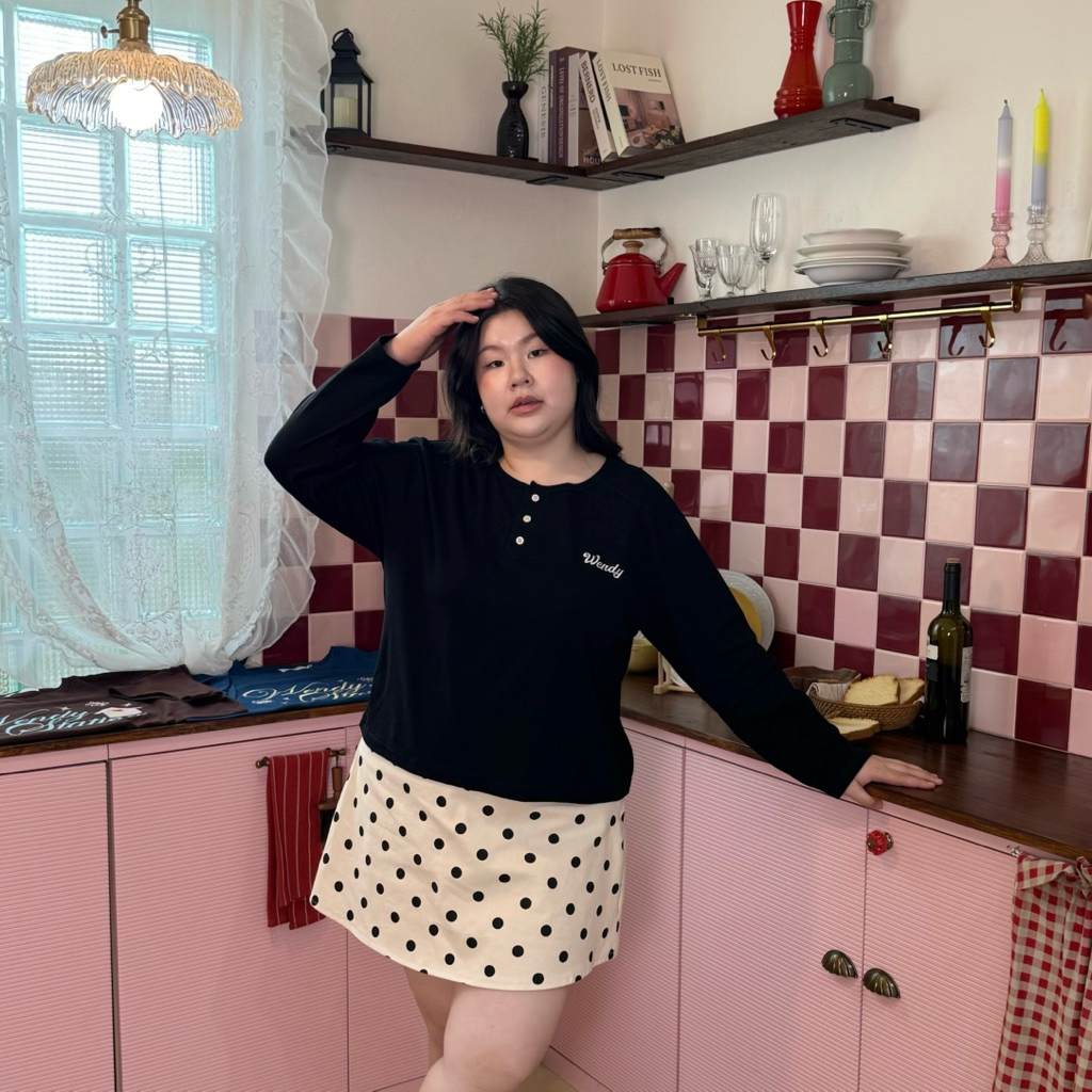 Barry top เสื้อยืดฉลุแขนยาว  wendystore19