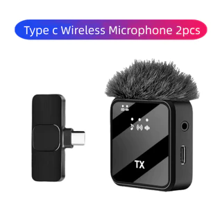 Wireless Microphone ไมโครโฟนไร้สายแบบพกพาสําหรับ ios/Type-Cไมค์ไร้สายหนีบเสื้อ ไมค์หนีบปกเสื้อ