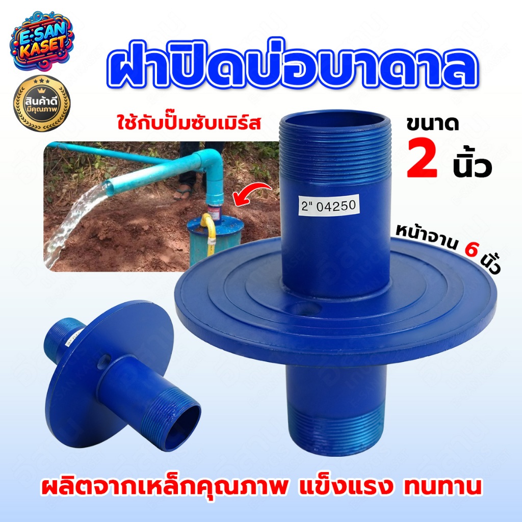 ฝาบ่อบาดาล ฝาบ่อ ฝาปิดปากบ่อบาดาล เหล็ก ขนาด 2 นิ้ว เกลียวได้มาตรฐาน