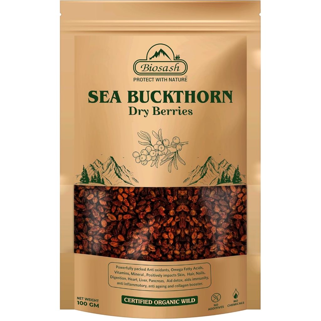 ซีบัคธอร์นแห้ง ออร์แกนิค | Organic Wild Sea Buckthorn Berries | Himalayan Sourced |100g