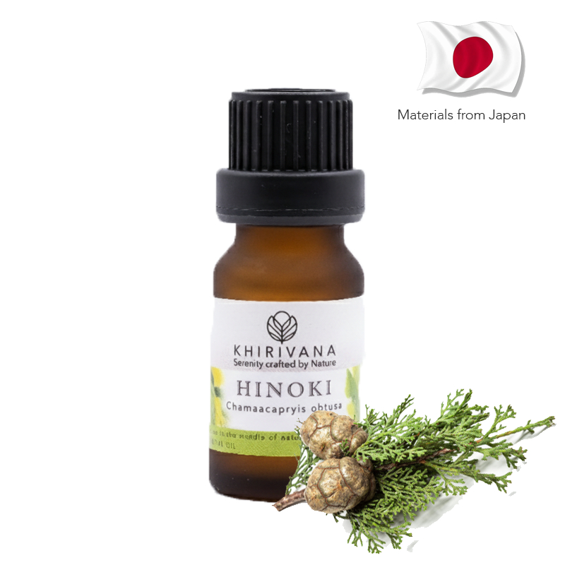 Khirivana น้ำมันหอมระเหยสกัดบริสุทธิ์พรีเมียม 100% ฮิโนกิ 10ml (Premium Hinoki Pure Essential Oil)