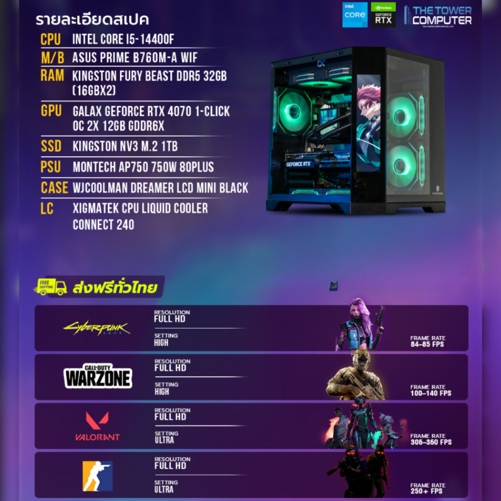 SETCOM TWC 68 CPU i5-14400F + RTX 4070 OC 12GB