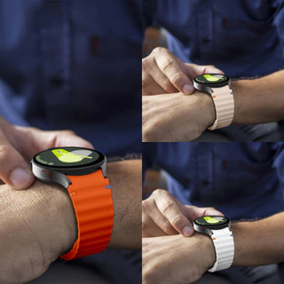 【เคส+สาย】สำหรับ Samsung Galaxy Watch 7 40 มม 44 มม สายซิลิโคน + PC กรณีกลวงสำหรับ Samsung Galaxy Watch 7 Accessories