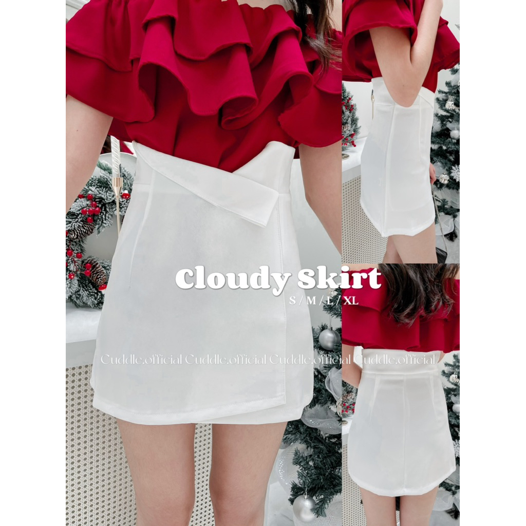 Cuddle.official - Cloudy Skirt☁️(กระโปรงเอวสูงสีขาว)