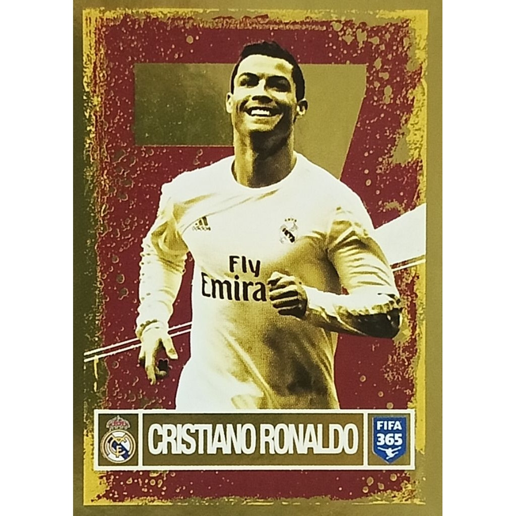 #4 Cristiano Ronaldo Golden Sticker Real Madrid FIFA 365 2017 Panini