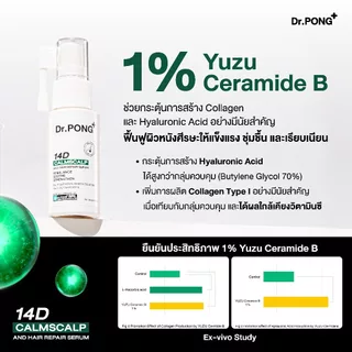 Dr.PONG 14D CalmScalp and Hair Repair Serum สเปรย์เซรั่มลดอักเสบแห้งแดงคัน รังแค เซ็บเดิร์ม ฟื้นเกราะหนังศีรษะ