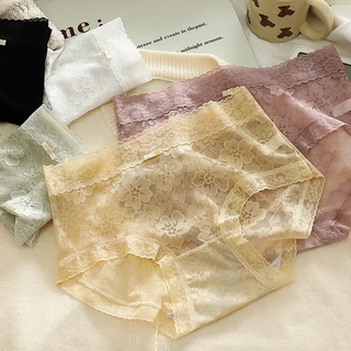 Peony & Lace กางเกงใน ผู้หญิง สไตล์ฝรั่งเศส #Y11 ลูกไม้ เซ็กซี่ ไร้ขอบ ระบายอากาศ ต้านแบคทีเรีย เอวกลาง ใส่สบายไม่ติดผิว