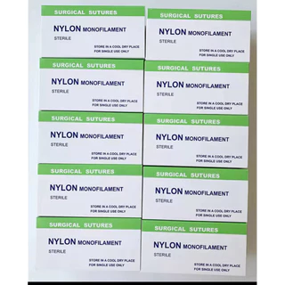 Nylon ไหมเย็บแผลชนิดไม่ละลาย No 3/0 No4/0 No 5/0 ราคาต่อกล่อง (12ชิ้นต่อกล่อง)