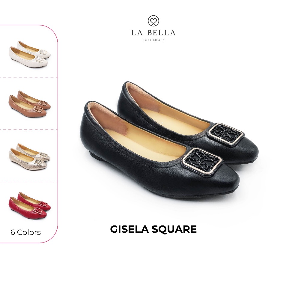 LA BELLA  รองเท้าคัชชูหนังแกะ รุ่น GISELA SQUARE