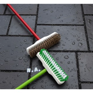 แปรงถูพื้นขนไนล่อน/ทองเหลือง บรูมใหญ่ด้ามยาวคละสีตราสมอ