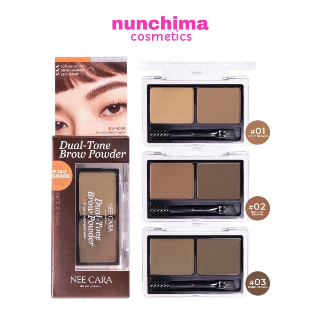 N414 NEE CARA Dual-Tone Brow Powder นีคาร่า ดูอัลโทน บราว พาวเดอร์ พาเลทท์คิ้วฝุ่น