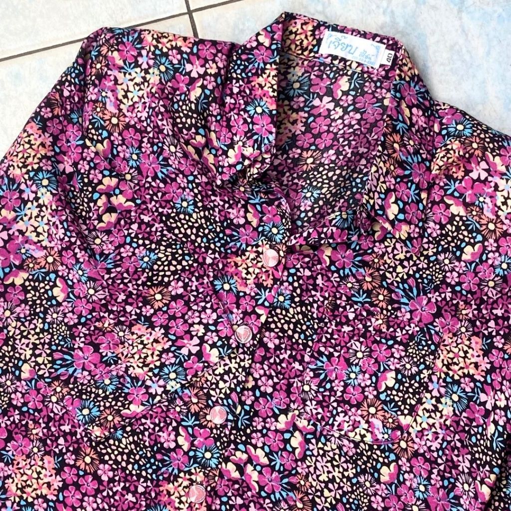 143 - 149 เสื้อผู้หญิง เสื้อผู้สูงอายุ อก 40-46 ใส่สบาย ไม่ร้อน ไม่รีบ เนื้อผ้าพิมพ์ลายดอกไม้ ดีไซน์สำหรับคุณแม่และคุณยา