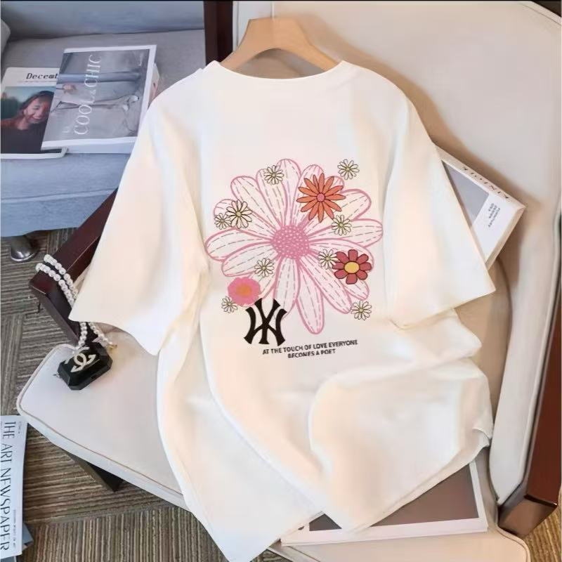 【ส่งจากไทย】เสื้อยืดสีขาวผู้หญิง/แขนสั้นรอบคอ ดูผอมลงเสื้อยืดฝ้ายขาว นุ่มมาก เนื้อผ้าพรีเมี่ยม Clothing Tshirt Women Lady