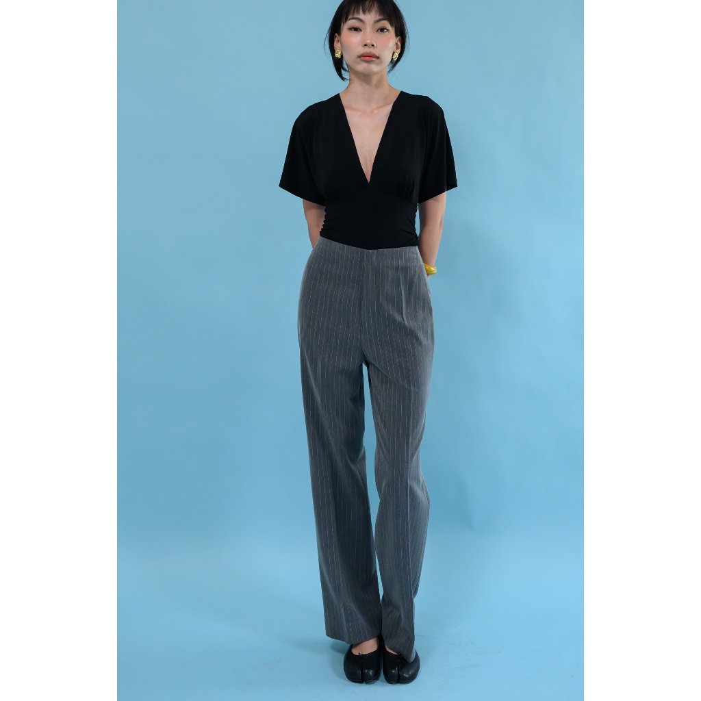 MIST OF RAIN - Joan pants กางเกงเอวสูง ขอบในตัว ทรงสลิม