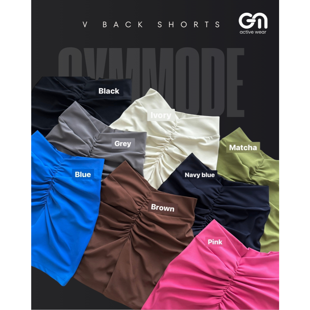 Gymmode - V bcck shorts ขาสั้นหลังวีเล็กน้อย กระชับใส่สบาย