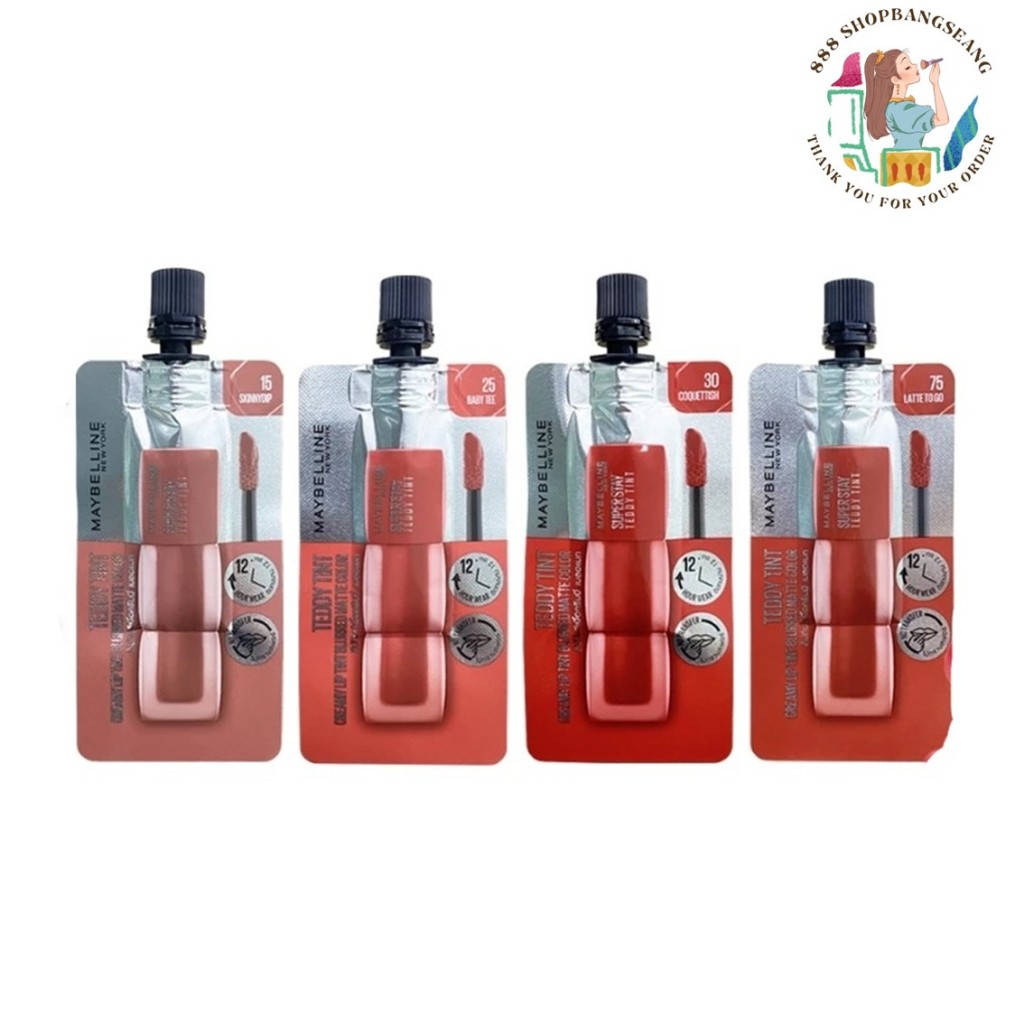 (1 ซอง) ลิปซอง เมย์เบอลีน Maybelline Super Stay Teddy Tint 2ml