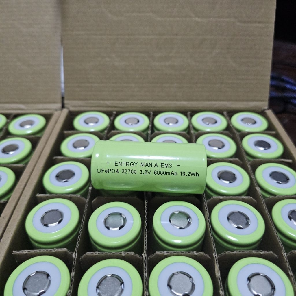 แบตเตอรี่ Energy Mania 32700 LiFePo4 3.2V ความจุ 6,000mAh รุ่น EM3 แบตใหม่ 10/03/2026 ราคา 1 ก้อน