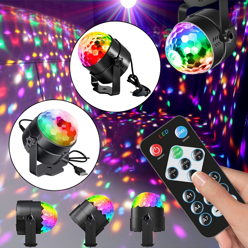 U+P การควบคุมเสียง ไฟปาร์ตี้ ไฟเธคLED ไฟดิสโก้เปลี่ยนสีด้วยรีโหมดสเตปพร้อมโหมดไฟตามเสียงเพลง